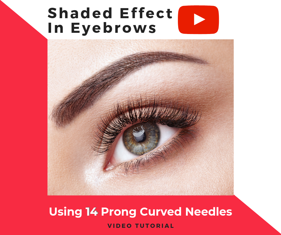 Doing A Shaded Effect In Eyebrows With 14 Prong Curved Needles