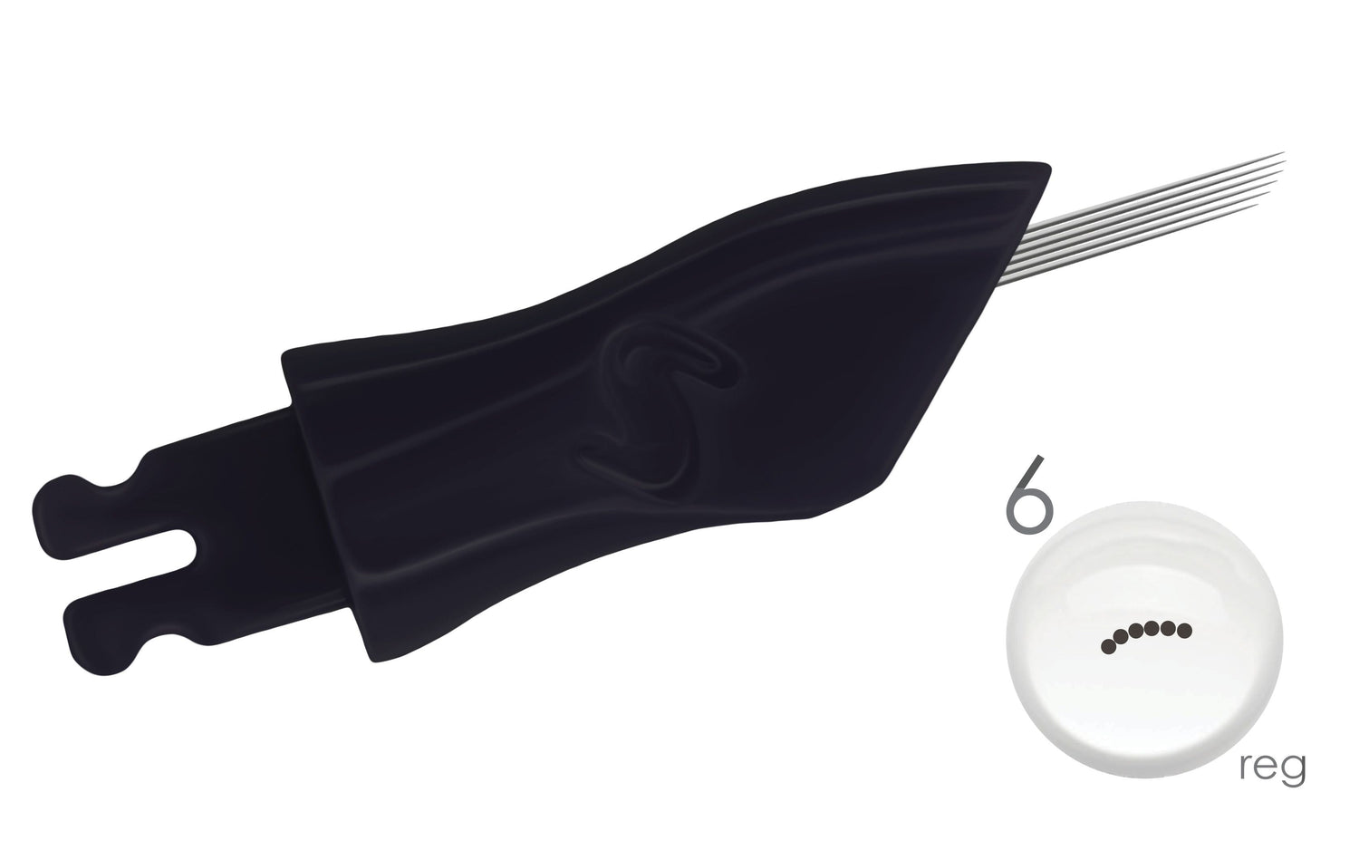 Aguja curva regular de 6 puntas - punta click