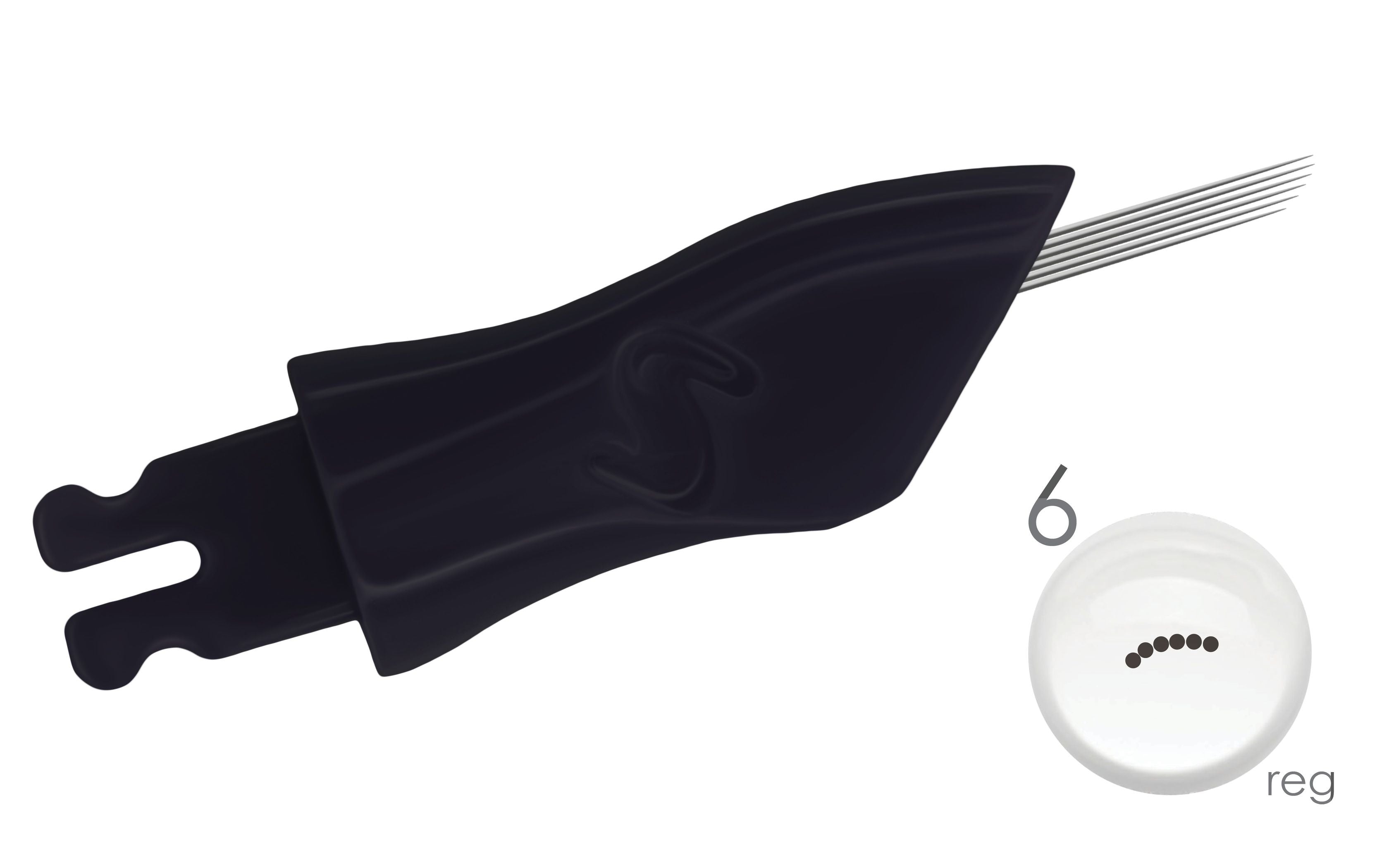 Aguja curva regular de 6 puntas - punta click