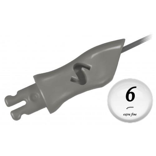 6 Prong Extra Fine Curved Needle Click Tip - Microblading